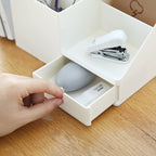 Minimalist Desk Organiser Caddy used on a desk setup, alternate view