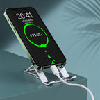 Adjustable Aluminium Phone & Tablet Stand used on a desk setup, alternate view