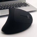 Vertical Wireless Mouse used on a desk setup, alternate view