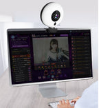 2K Webcam with Ring Light used on a desk setup, alternate view