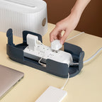 Cable Management Box used on a desk setup, alternate view