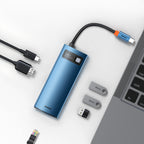 Close-up of 6-in-1 USB-C Multiport Hub from another angle
