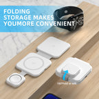 Close-up of Foldable 3-in-1 Wireless Charging Station from another angle