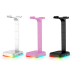 RGB Headset Stand with USB Charging Ports shown in visible colour options, alternate view