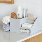 Minimalist Desk Organiser Caddy used on a desk setup, alternate view