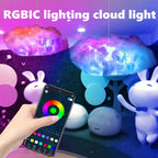 RGB Thundercloud LED Light used on a desk setup, alternate view