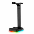 Close-up of RGB Headset Stand with USB Charging Ports from another angle