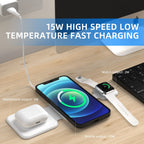 Foldable 3-in-1 Wireless Charging Station used on a desk setup, alternate view