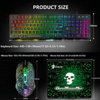 Dimensions of RGB Gaming Keyboard, Mouse & Desk Mat Set
