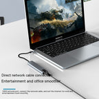 8-in-1 USB-C Hub with 4K HDMI used on a desk setup, alternate view