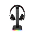 Close-up of RGB Headset Stand with USB Charging Ports from another angle